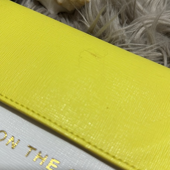 Anthropologie Tech Pouch-Snap Top Organizer-Yellow/White-GUC-A Few Marks - Picture 4 of 16